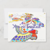 バタフライかわいらしブライダルシャワーブルンチ 招待状 (裏面)