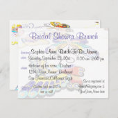 バタフライかわいらしブライダルシャワーブルンチ 招待状 (正面/裏面)