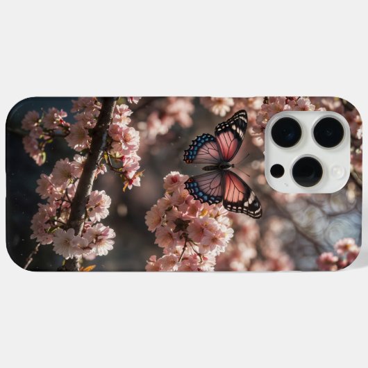 バタフライさくらんぼブロッサムフローラiPhoneケース Case-Mate iPhoneケース (裏面 (横))