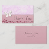 バタフライとお花　サンキュー　ビジネスカード エンクロージャーカード (正面/裏面)