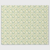 バタフライとストライプ誕生日グリーンのギフトラッピング ラッピングペーパー (フラット)