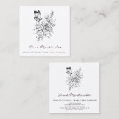 バタフライとフラワーズスクエア名刺 スクエア名刺 (正面/裏面)