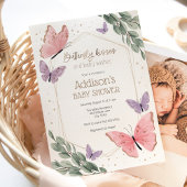 バタフライとユーカリのベビーシャワー 招待状