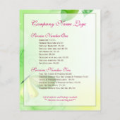 バタフライのある春の緑の背景 チラシ (裏面)