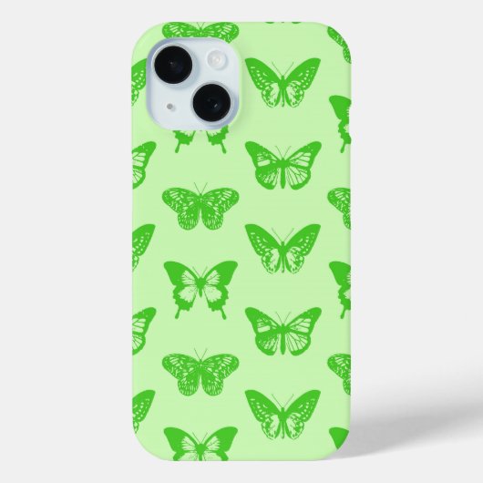 バタフライのスケッチ、ライムグリーン Case-Mate iPhoneケース (裏面)