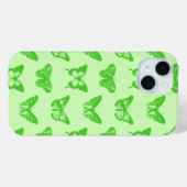 バタフライのスケッチ、ライムグリーン Case-Mate iPhoneケース (裏面 (横))