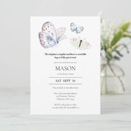 バタフライの導入の発表パーティの招待状 招待状 (スタンド正面)