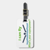 バタフライの泳ぐ人のための素晴らしいギフト! ラゲッジタグ (正面縦)