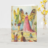 バタフライの玉、誕生日 カード (黄色い花)