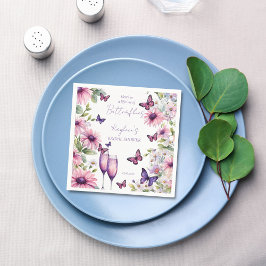 バタフライの生涯 パープル ブライダルシャワー スタンダードカクテルナプキン