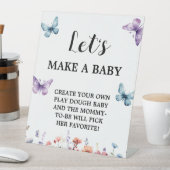 バタフライはベビーの赤ちゃんシャワーゲームのサインを作ろう 台座サイン (インサイチュ)