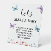 バタフライはベビーの赤ちゃんシャワーゲームのサインを作ろう 台座サイン (正面)