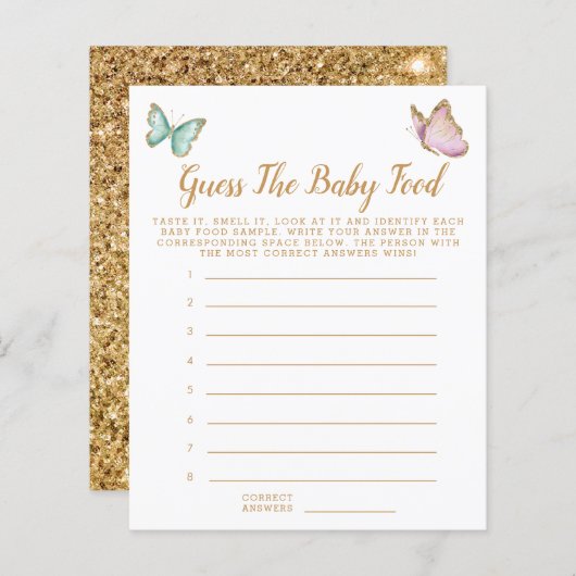 バタフライはベビーの食品シャワーゲームを推測 (正面/裏面)