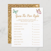 バタフライは価格を推測する右ベビーシャワーゲーム (正面/裏面)