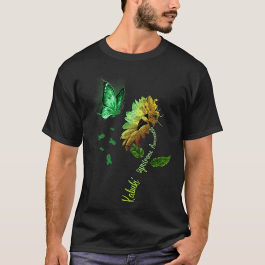 バタフライひまわり歌舞伎症候群認識度 Tシャツ (正面)