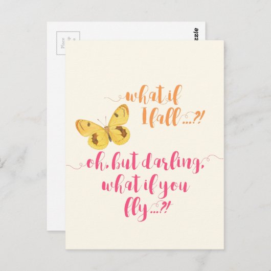 バタフライもし何秋?-感動的引用文 ポストカード (正面/裏面)