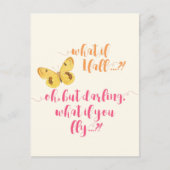 バタフライもし何秋?-感動的引用文 ポストカード (正面)