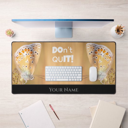 バタフライやる気を起こさせる引用文前向きマインド デスクマット (オフィス1)