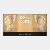 バタフライやる気を起こさせる引用文前向きマインド デスクマット (正面)