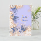 バタフライをテーマにしたウェディング ブルー アイボリー 招待状 (スタンド正面)