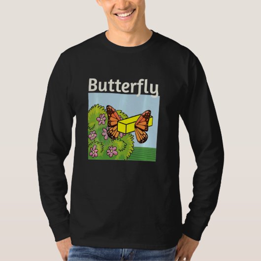 バタフライをバターで塗り、繭から焼く Tシャツ (正面)