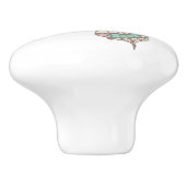 バタフライアゲハチョウスケッチアートドアノブ セラミックノブ (側面)