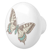 バタフライアゲハチョウスケッチアートドアノブ セラミックノブ (右)