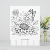 バタフライアダルトカラーリングカードアートセラピー 招待状 (スタンド正面)