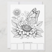 バタフライアダルトカラーリングカードアートセラピー 招待状 (正面)