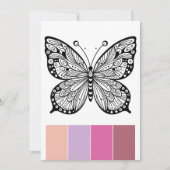 バタフライアダルトカラーリングカード及びカラーシステム 招待状 (正面)