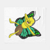 バタフライアットヒップホップダンスダブ フリースブランケット (正面(横))