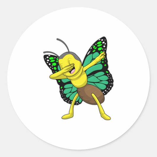 バタフライアットヒップホップダンスダブ ラウンドシール (正面)