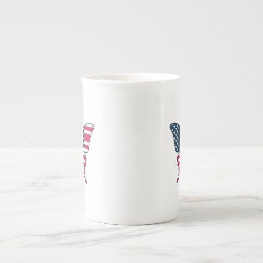 バタフライアメリカ国旗のデザイン-62616 ボーンチャイナマグカップ (正面)
