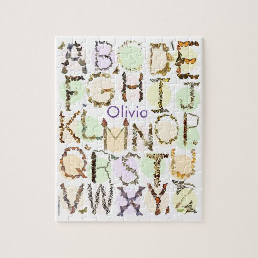 バタフライアルファベットパズル – キッズネームパズル ジグソーパズル (縦)