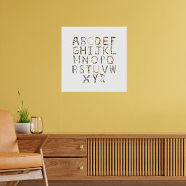 バタフライアルファベット自然子供部屋- ABC ポスター