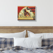 バタフライアンティーク広告ズラベル キャンバスプリント (インサイチュ (寝室))