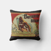 バタフライアンティーク広告ズラベル クッション (裏面)