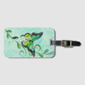 バタフライアンドつる植物コテージコア ラゲッジタグ (正面横)