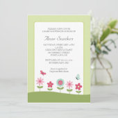 バタフライアンドフラワーズベビーシャワー招待状 招待状 (スタンド正面)