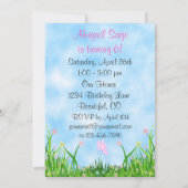 バタフライアンドフラワーズ誕生日招待状 招待状 (裏面)