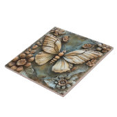 バタフライアンドフラワーボタニカルフェイクレリーフ、 浮き彫り タイル (側面)