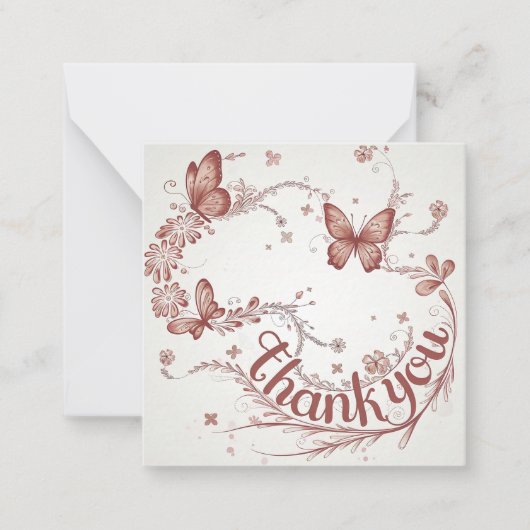 バタフライアートありがとう ノートカード (正面)