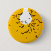 バタフライアートアンエディットヴィンテージ写真（昆虫）オオカバマダラ、モナークお尻 缶バッジ (正面)