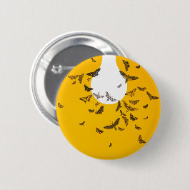 バタフライアートアンエディットヴィンテージ写真（昆虫）オオカバマダラ、モナークお尻 缶バッジ