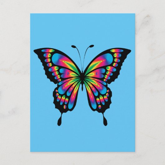 バタフライアートカラフルはがき ポストカード (正面)