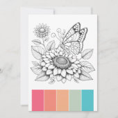バタフライアートカラーリングカードセラピーページ 招待状 (正面)