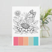 バタフライアートカラーリングカードセラピーページ 招待状 (スタンド正面)