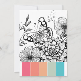 バタフライアートセラピーカラーカード 招待状