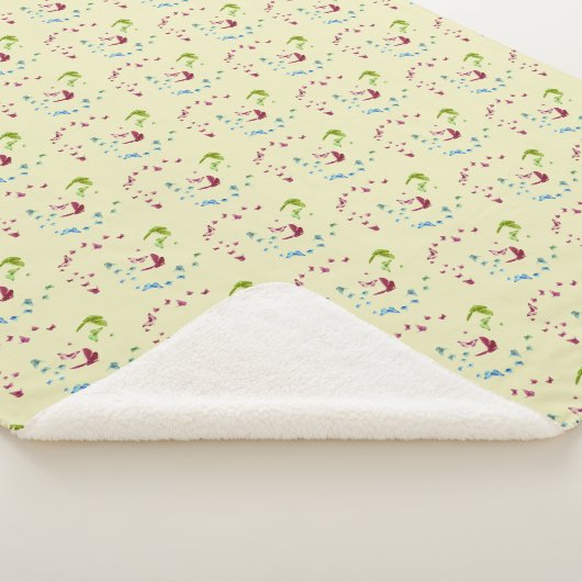 バタフライアートデザイン シェルパブランケット (3/4)