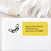 バタフライアートブライトイエロー住所 シール モダン (インサイチュ)